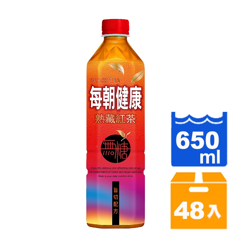 每朝健康無糖紅茶650ml(24入)x2箱【康鄰超市】