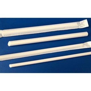 ☆昀誠紙品☆ 單支紙包白色硬紙吸管【 6*23cm 8*21cm 12 *21cm 斜口】200支/包