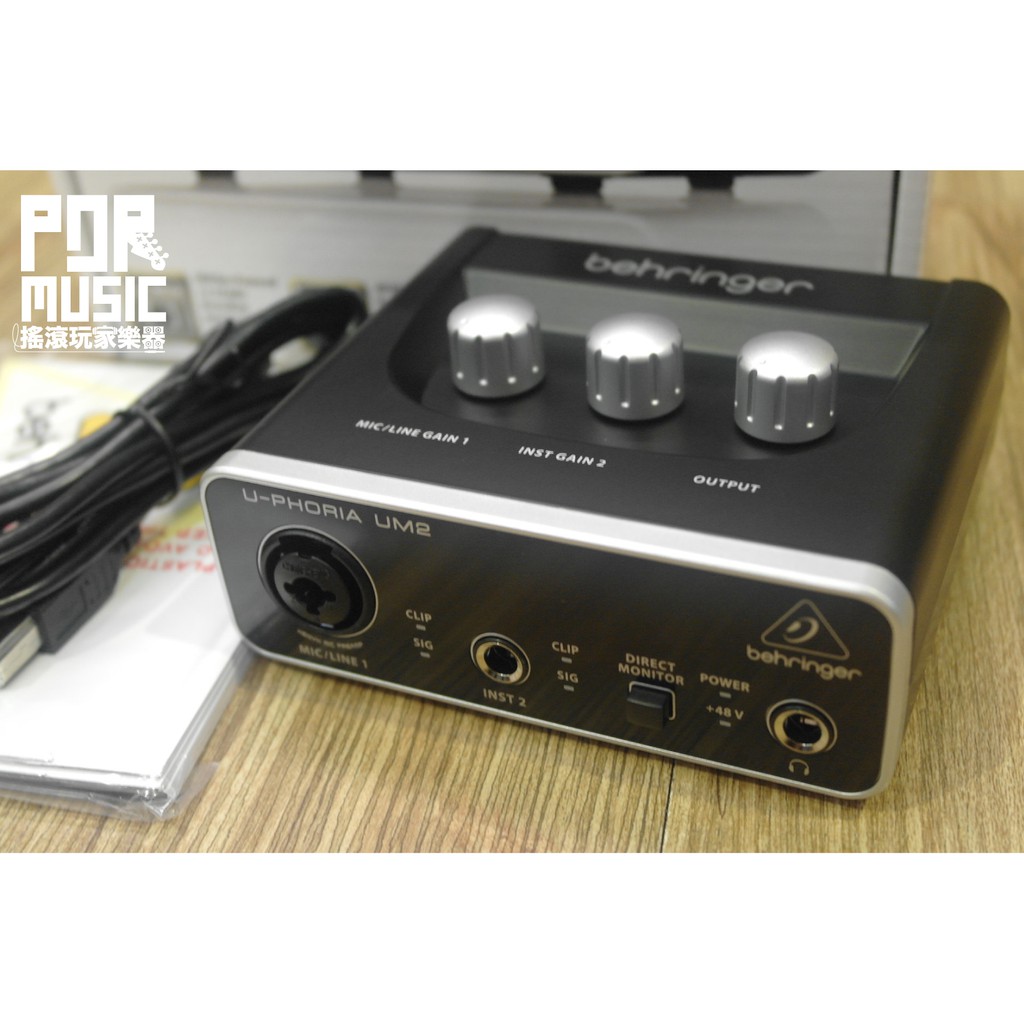 【搖滾玩家樂器】全新 公司貨 Behringer UM2 錄音介面 錄音卡 音效卡 48V幻象電源