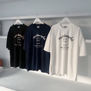 【lk.studio】韓國 Mark Gonzales 方塊吐司微笑 卡通情侶短袖Tee