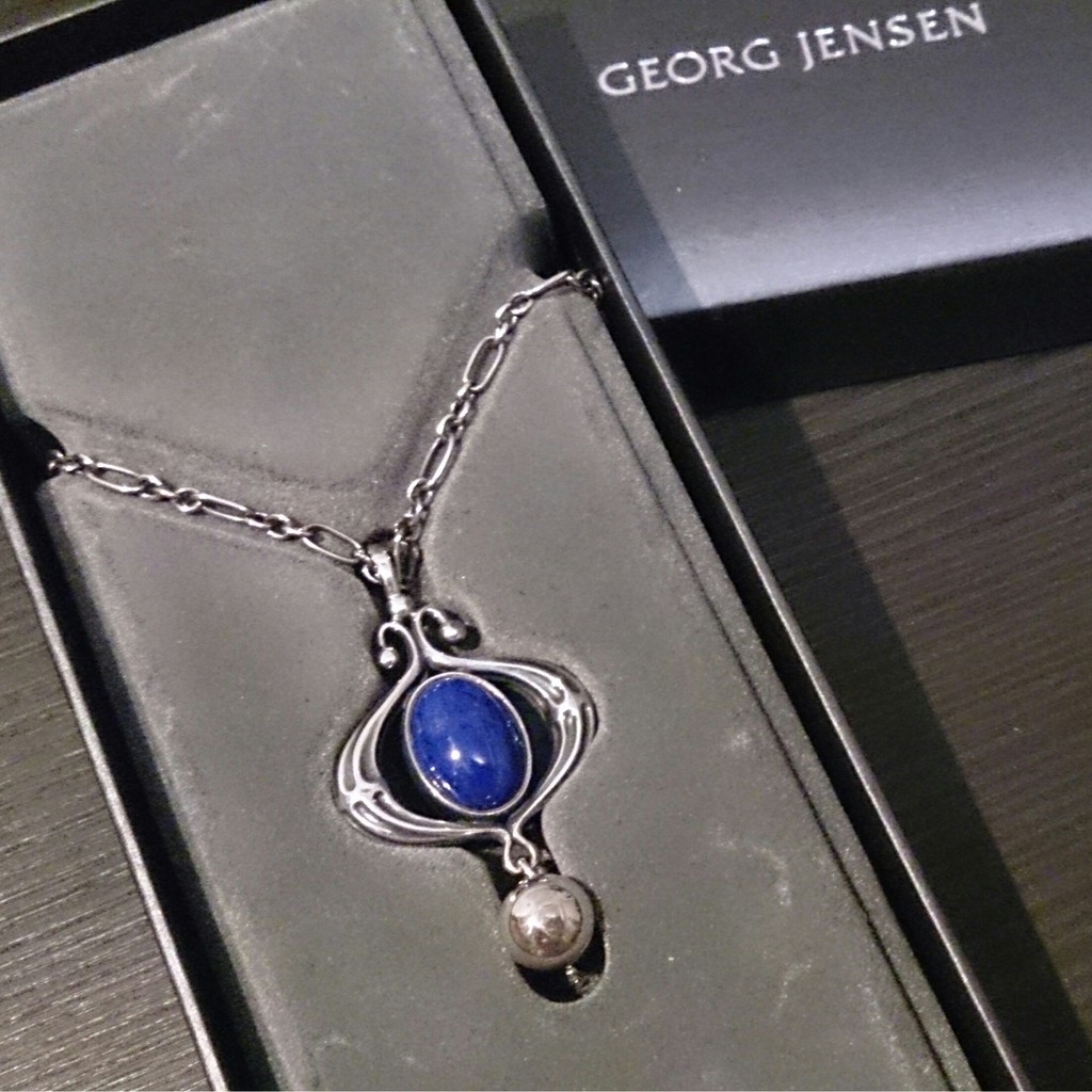 【Georg Jensen 喬治傑生】2013年度項鍊 首刻 寶石款 青金石 真品 個人使用珍藏 專屬收納盒 面取確認