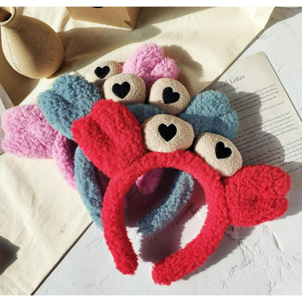 快速出貨▾附電子發票 韓國卡通红色大螃蟹髮箍 可愛毛茸茸髮帶 螃蟹 造型 髮箍 洗臉 卸妝 髮圈 髮刳 造型髮箍 束髮帶