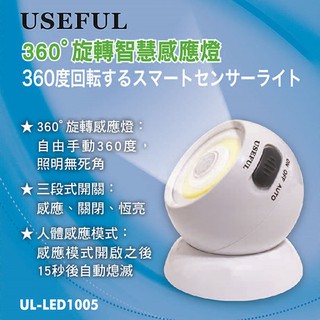 免運 USEFUL 360度旋轉智慧感應燈 UL-LED1005