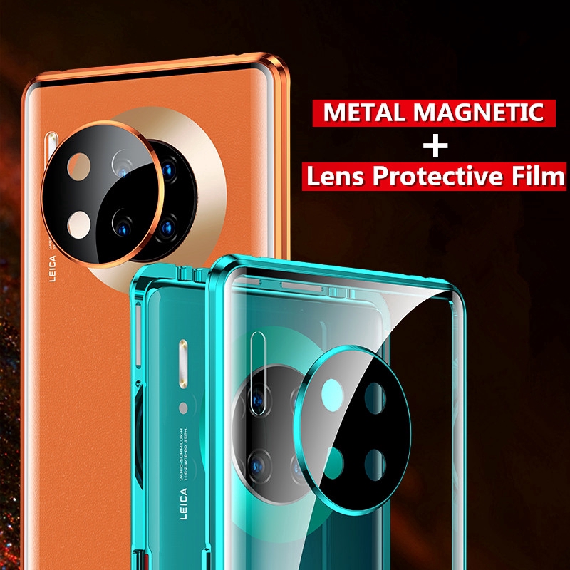 華為 Mate 30 Pro 5G /Mate 20 Pro 手機殼金屬相機鏡頭保護玻璃膜殼磁性前後鋼化玻璃後蓋外殼防震
