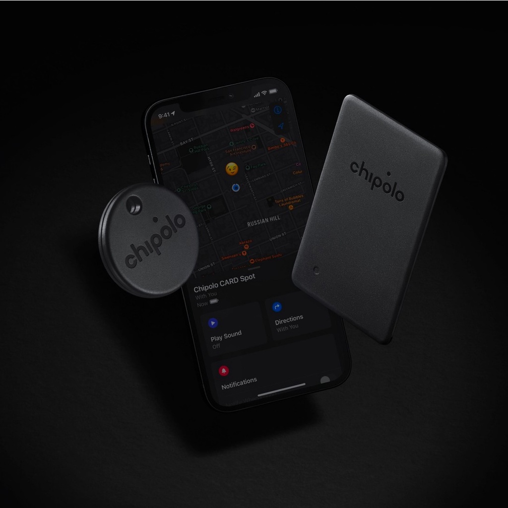 【Chipolo】ONE&amp;Card SPOT卡式防丟小幫手-黑(iPhone 專用版）《泡泡生活》