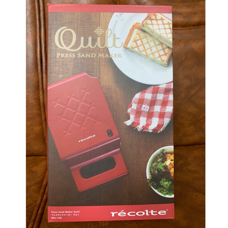 日本麗克特 recolte Quilt 格子三明治機 熱壓吐司-甜心紅