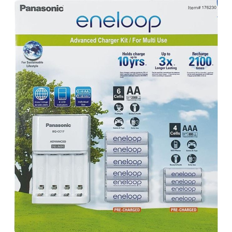 好市多~ Panasonic eneloop 電池+充電器套組
