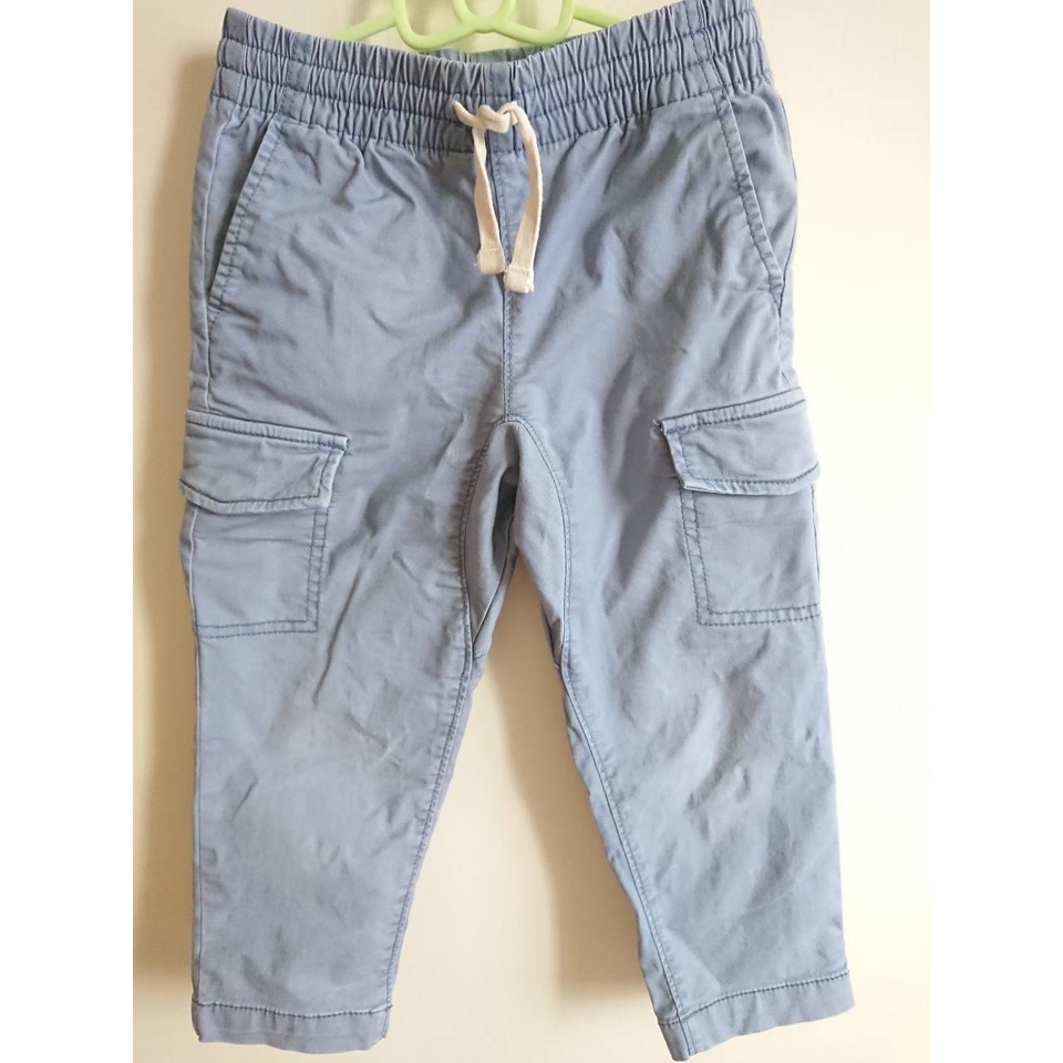 美國GAP藍色鋪棉卡其工作褲(厚款)，4T