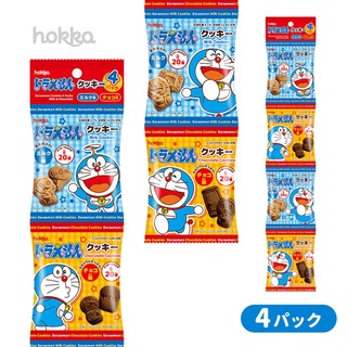 +爆買日本+ HOKKA 4連 哆啦A夢 造型餅乾 小叮噹 可可 牛奶 雙口味 造型四連餅 日本進口 北陸製果 四連餅