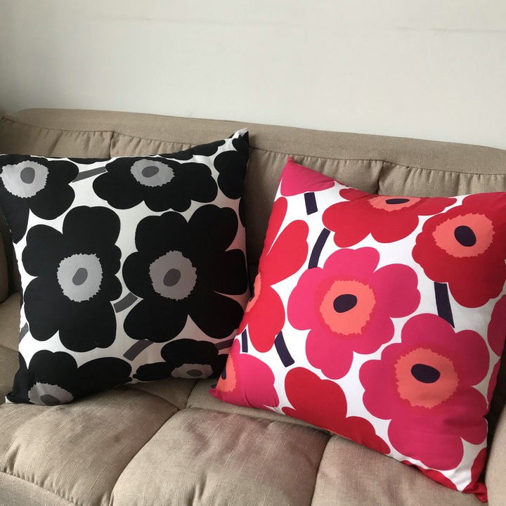 原版布訂製芬蘭marimekko 全棉柔軟飽滿抱枕方形枕套 蝦皮購物