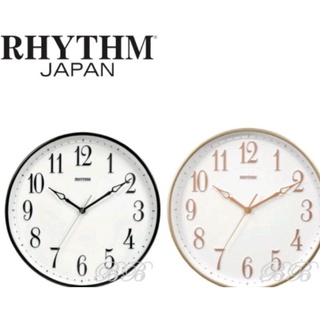 <秀>RHYTHM 日本麗聲3D立體數字設計34CM靜音滑動式指標掛鐘 CMG580-NR-13/NR02