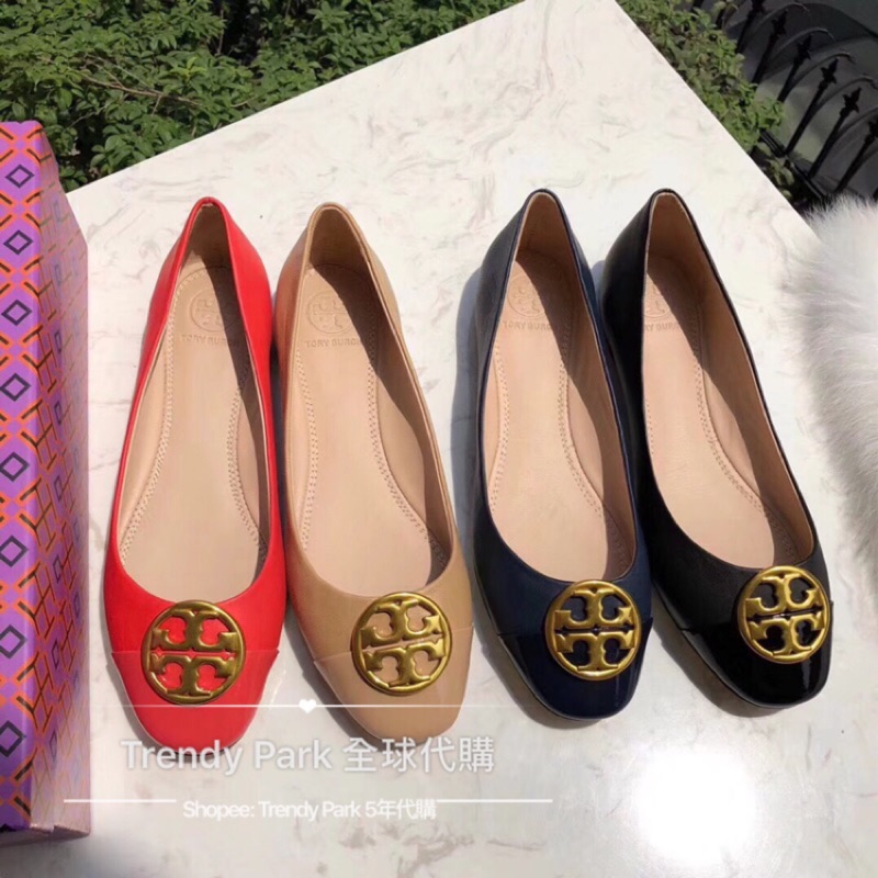 Tory Burch Tb 經典logo平底鞋娃娃鞋登機鞋 蝦皮購物