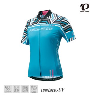 【Pearl Izumi】W621-B-15 抗UV女款短車衣 藍幾何圖