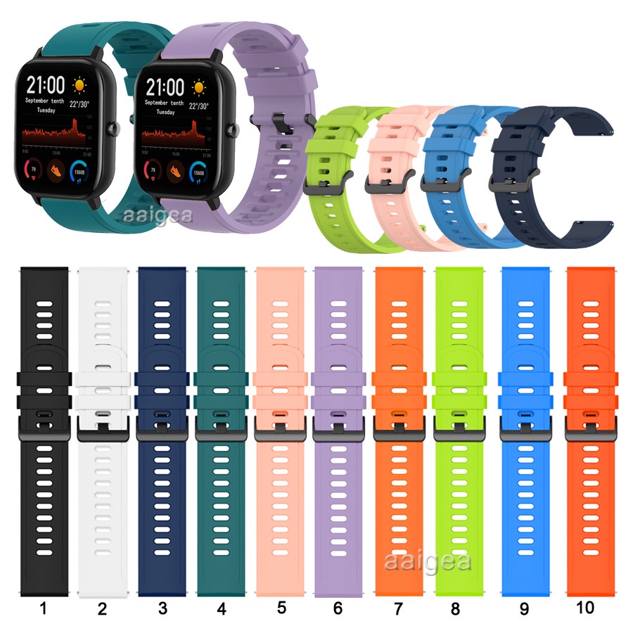 適用於 華米 Amazfit GTS 2e GTS2 mini GTS3 GTS  4 的更換矽膠錶帶