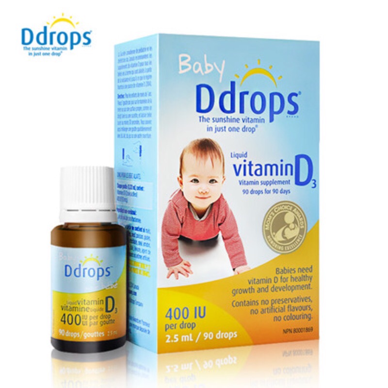 現貨 Ddrops 加拿大 嬰兒 維他命 Liquid D3 滴劑 400 IU 保證正品