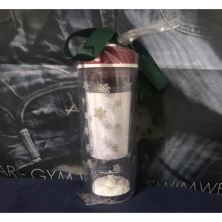 限量絕版2010年聖誕小雪人杯/星巴克Starbucks隨行杯10oz/瓶身透明稀有