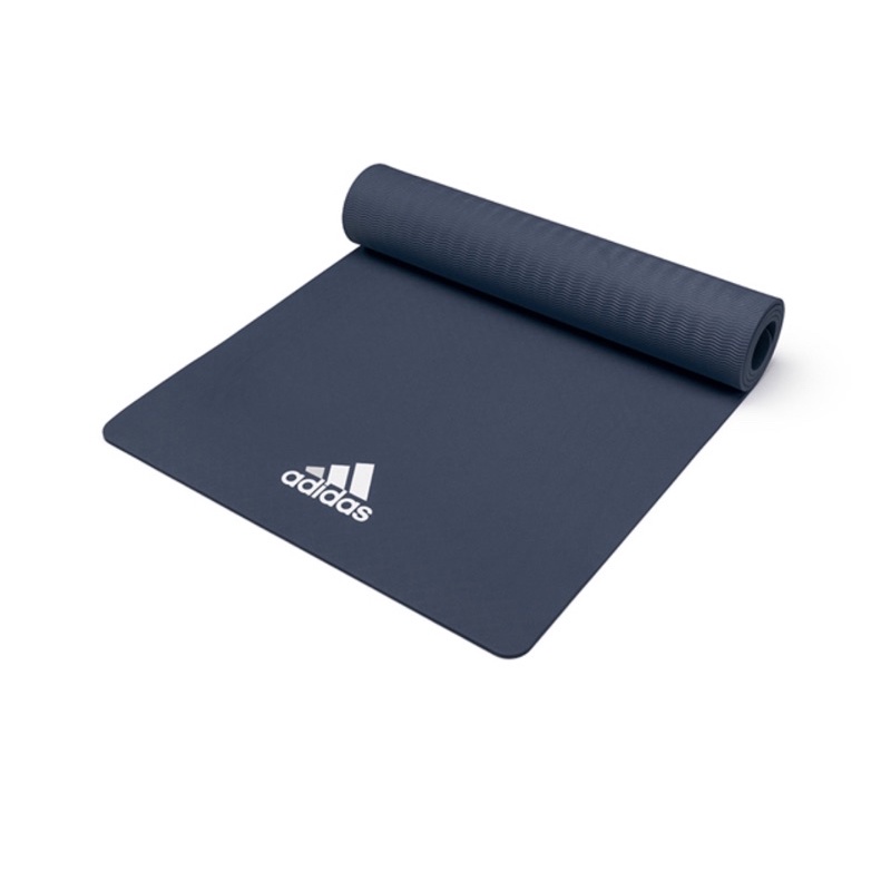 Adidas輕量波紋瑜珈墊(藍) - 8mm +瑜珈袋