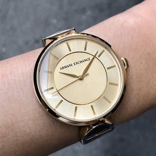 ARMANI EXCHANGE AX AX5324 亞曼尼 手錶 38mm 香檳金面盤 皮錶帶 男錶女錶