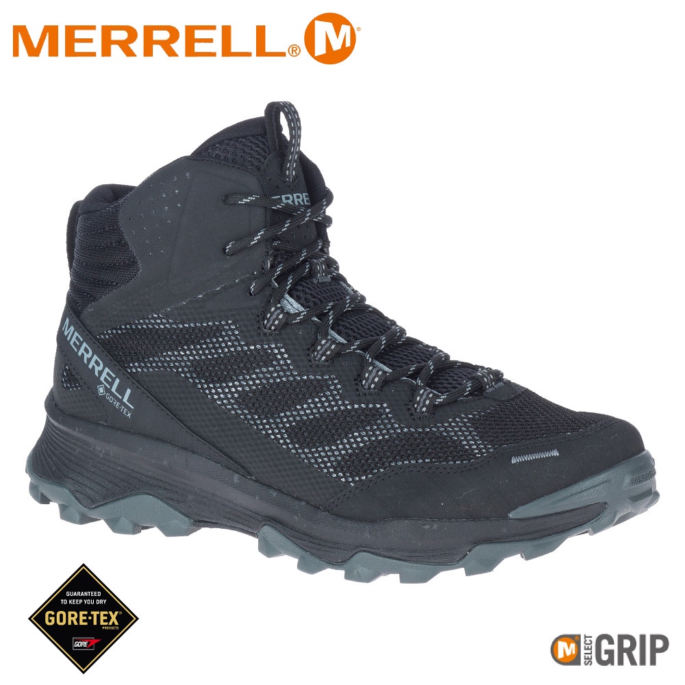 【MERRELL 美國 男 SPEED STRIKE GORE-TEX中筒登山鞋 《黑》】ML066867/登山鞋