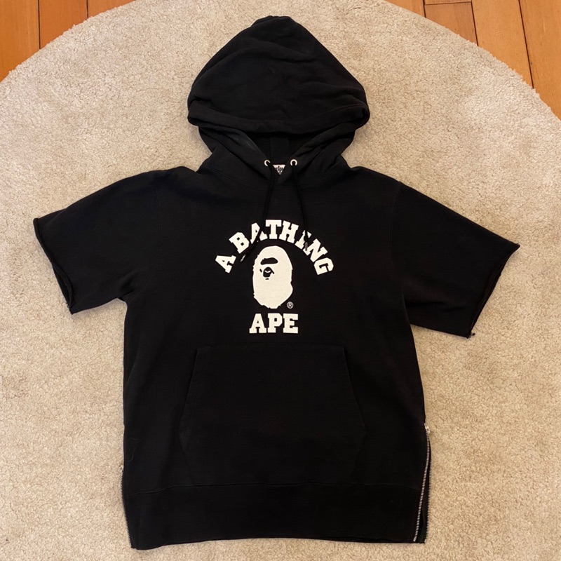 保證真品A BATHING APE 經典猿人短袖連帽BAPE拉鏈衛衣