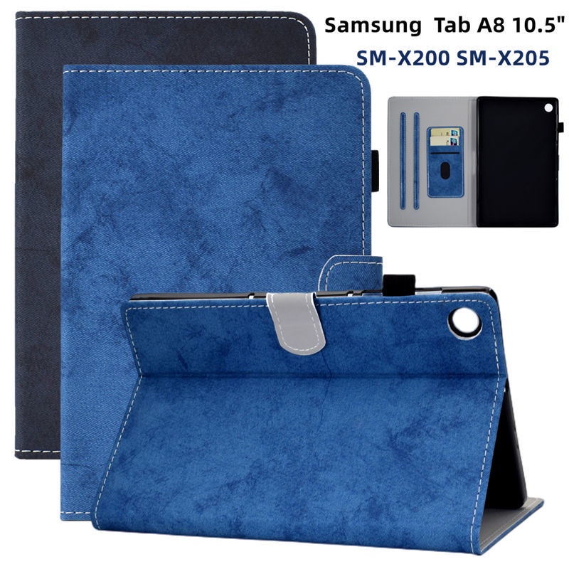 適用三星Galaxy Tab A8 10.5吋保護套SM-X200 SM-X205平板外殼軟硅膠全包防摔殼支架 翻蓋皮套