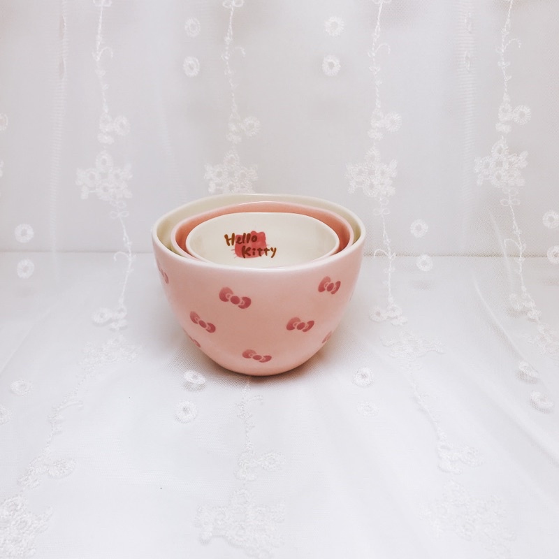 Hello Kitty 三杯組 小茶杯 瓷杯 杯子 凱蒂貓 蝴蝶結 日本 三麗鷗 可愛 水杯 粉色 浪漫 送禮 馬克杯