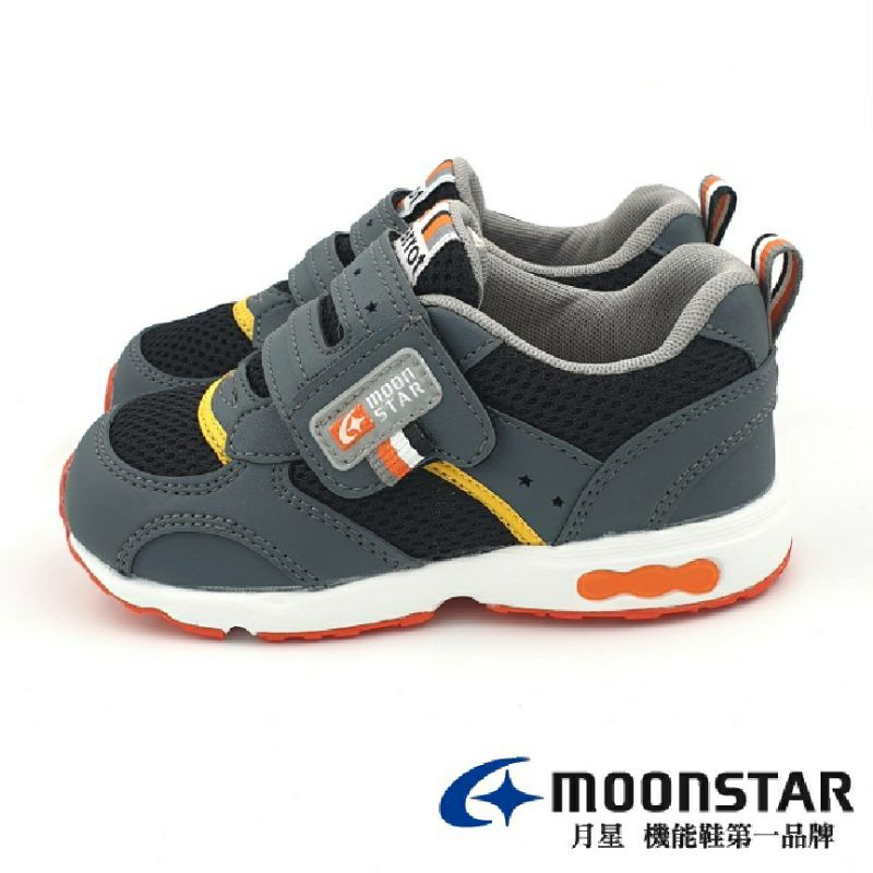 【米蘭鞋都】日本月星 Moonstar (童) CARROT系列 3E寬楦 速乾 機能童鞋 CRC214651 灰色