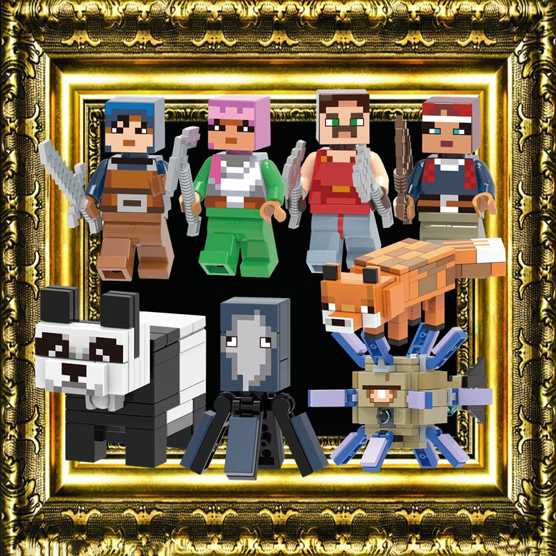 兼容樂高minecraft Hex Hedwig Hal Valorie Fox 熊貓烏賊長者監護人積木玩具 蝦皮購物