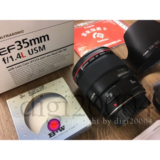 Canon EF 35mm F1.4 L USM + B+W MRC UV 72mm 廣角鏡/大光圈定焦鏡 彩虹公司貨
