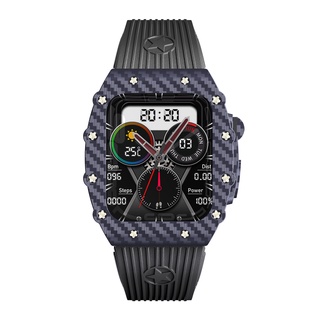 豪華碳纖維外殼改裝套件外殼不銹鋼金屬外殼兼容 Apple Watch 8 7 6 5 4 SE 44mm 45mm