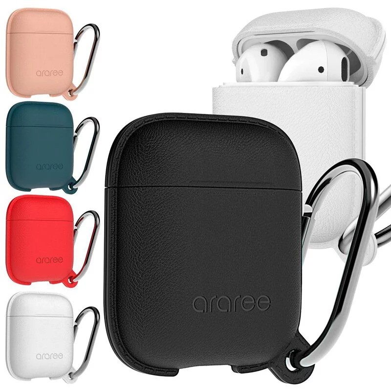 araree 韓國品牌 AirPods Case POPS 皮革質感矽膠保護套