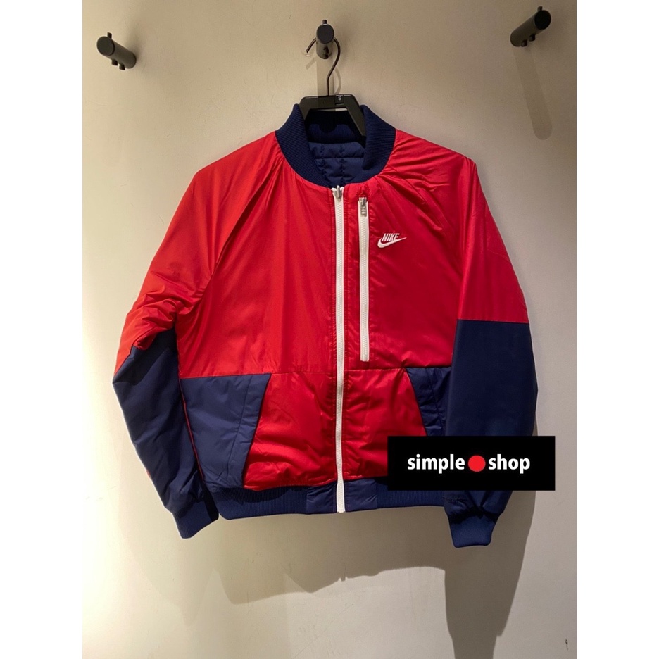 【Simple Shop】NIKE 雙面 鋪棉外套 運動外套 保暖 防風 外套 深藍 紅色 男款 DD6850-687