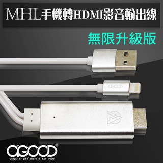 【A-GOOD】MHL蘋果轉電視HDMI影音輸出線-2M