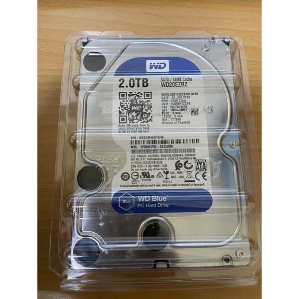 WD HDD 2tb 藍標 硬碟 二手