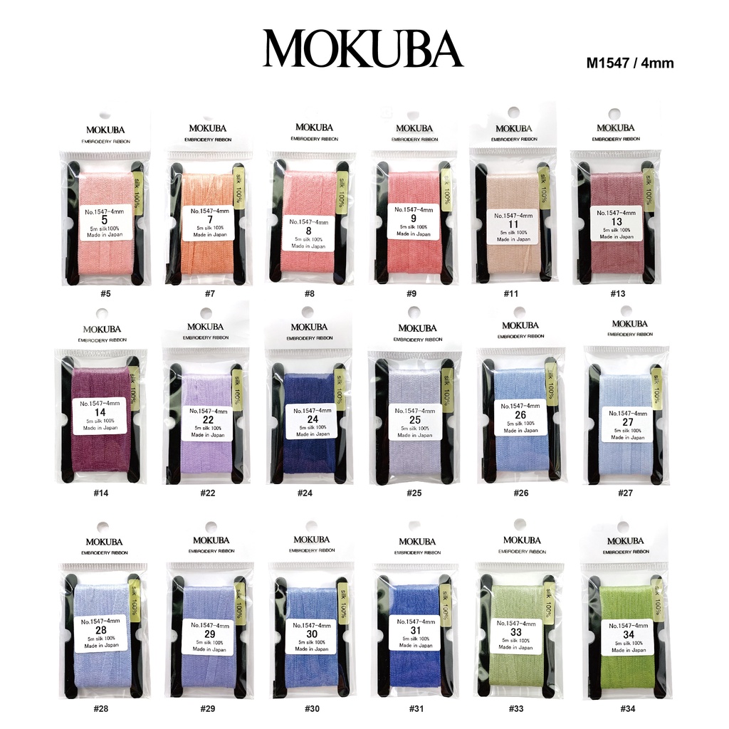 MOKUBA M1547 4mm 60色 真絲款 日本木馬牌 刺繡緞帶 100% SILK 手芸/拼布【恭盟】