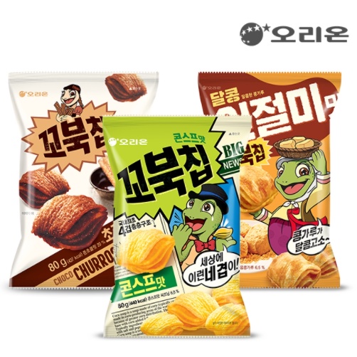 [Orion] 韓國點心 龜片兒 3種風味 玉米湯/豆粉年糕味/巧克力栗子味 80g