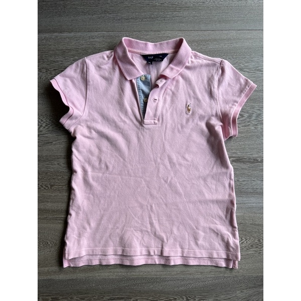 Ralph Lauren POLO ［二手］女童XL size 粉紅色短袖Polo衫