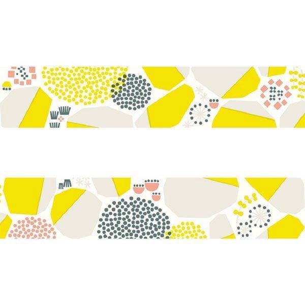 日本 PAPIER PLATZ Nocogu 和紙裝飾膠帶/ 石牆/ 黃　eslite誠品