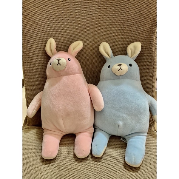 MINISO 粉紅色 藍色 兔子娃娃