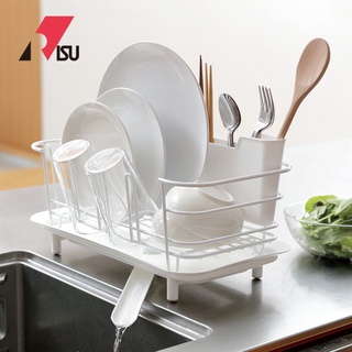 【日本RISU】加大型杯盤碗碟瀝水籃(附筷筒)-共2色《WUZ屋子》廚房收納 居家 曬碗