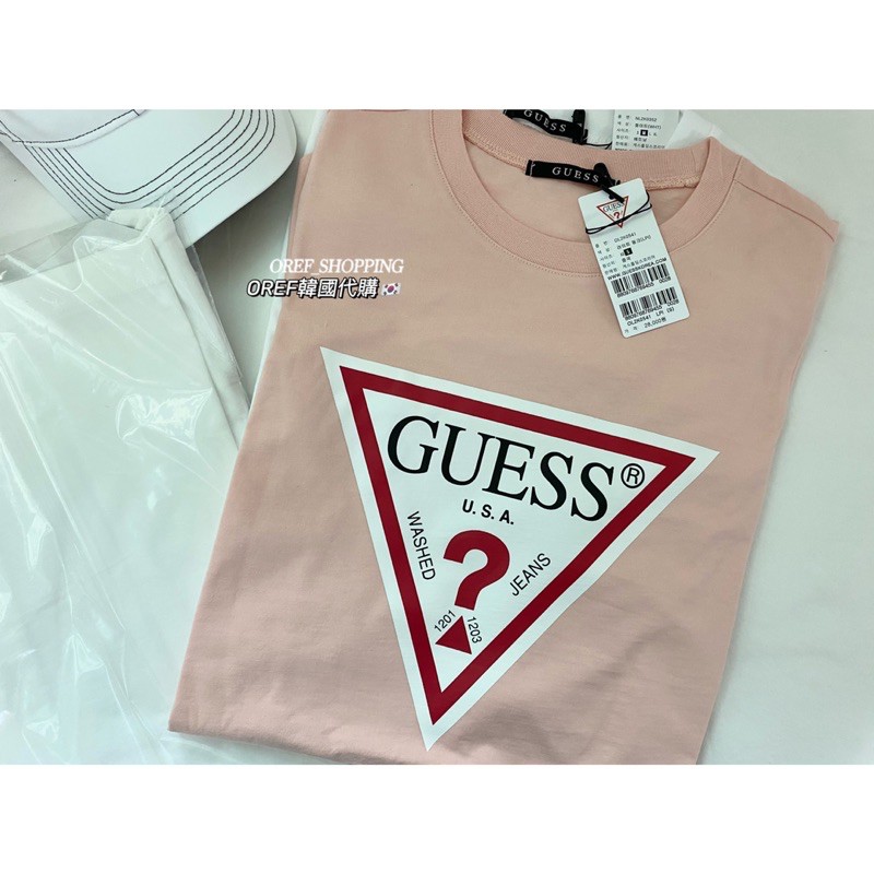 現貨 預購 韓國直送 Guess 經典大logo 短t 短袖上衣 蝦皮購物