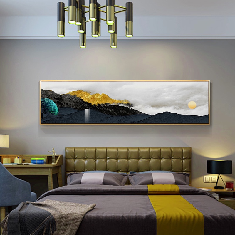 現代金山日出帆布畫風景海報家居客廳臥室裝飾