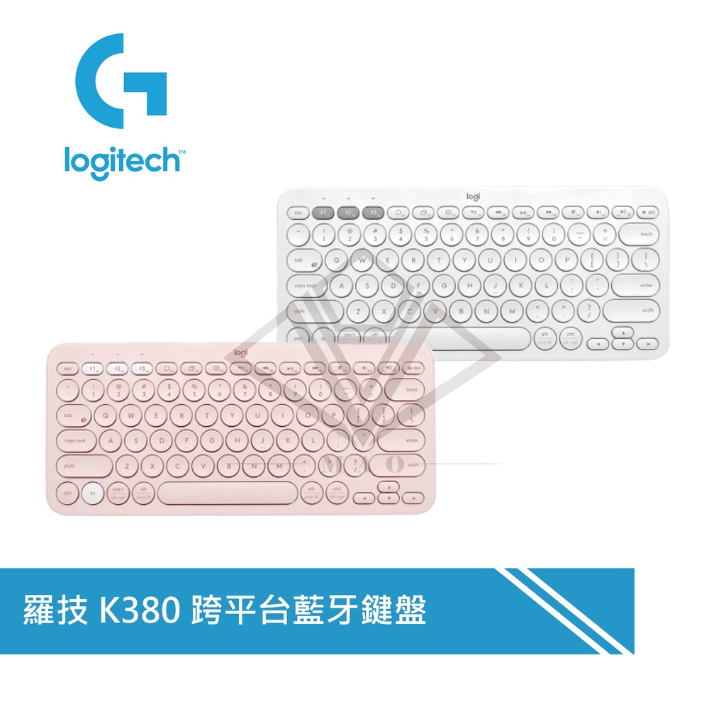 Logitech 羅技 K380 多工無線藍牙鍵盤 藍芽 粉色 白色