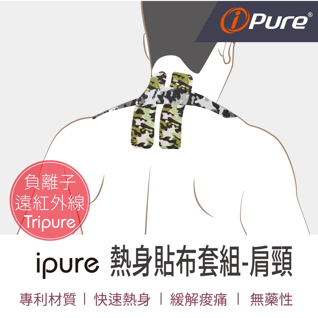 ipure熱身貼布套組-肩頸  肌貼 肌肉貼布 健身貼布 肌肉貼 運動肌貼 肌肉繃帶 防護繃帶 運動貼