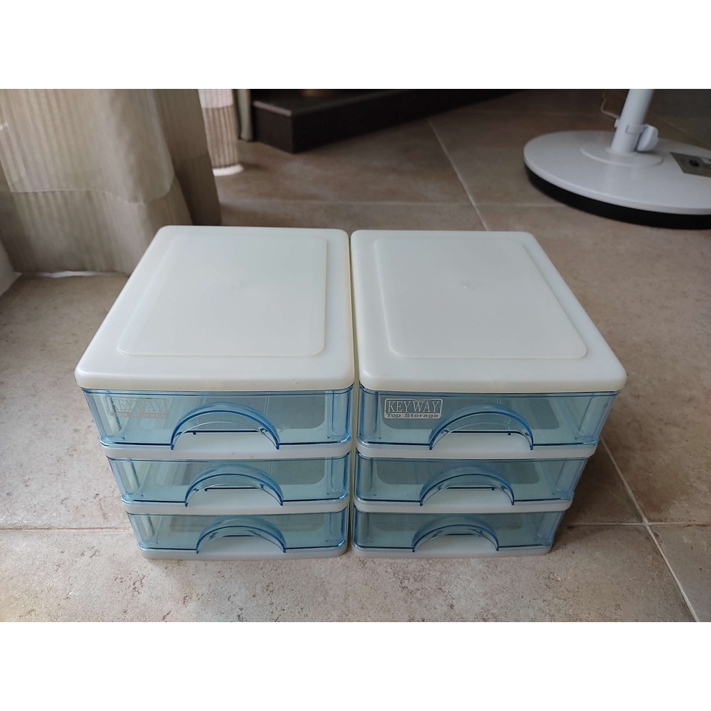 二手┋ KEYWAY 聯府 台灣製三層收納盒 小物分類盒 文具置物盒 藥物整理盒