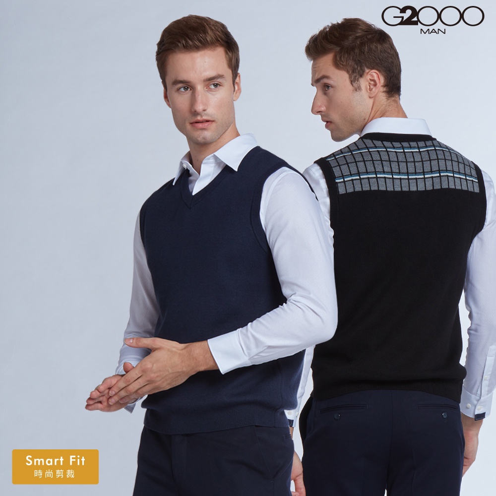 【G2000】時尚V領針織背心(多款可選) | 品牌旗艦店 亞克力羊毛材質
