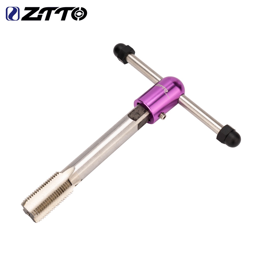 Ztto MTB 自行車踏板螺紋工具曲柄螺紋攻絲裝置曲柄組 9 / 16 英寸驅動器通用螺絲孔工具鋼窗框 14mm