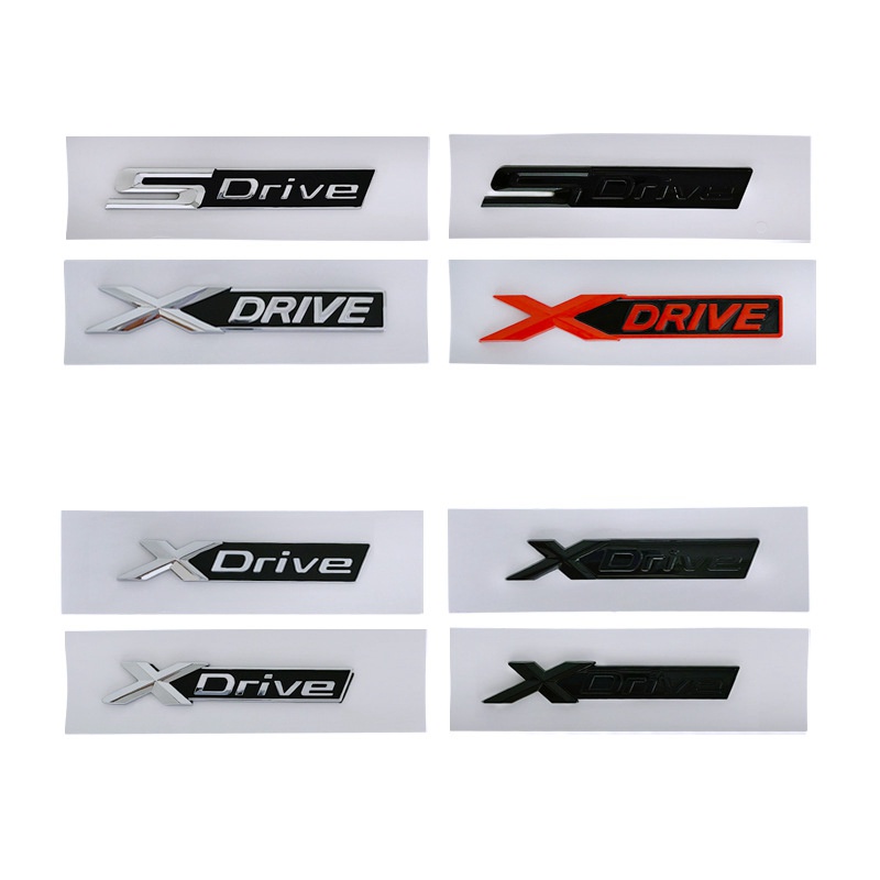 BMW 寶馬新 Sdrive Xdrive 後備箱徽標舊 S X DRIVE 大寫後備箱徽章側貼黑色紅色銀色字母