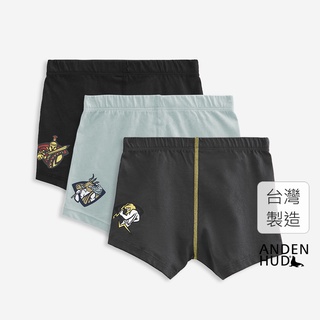 【Anden Hud】男童三入組_希臘之神．內包緊帶平口內褲(戰神/雷神/海神) 台灣製