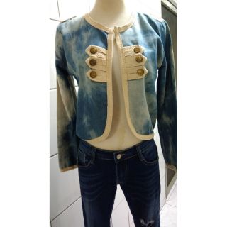 女裝小外套 女裝服飾 仿牛仔刷色外套 女裝上衣 短版上衣外套